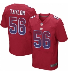 Men's Nike New York Giants #56 Lawrence Taylor Elite Red Alternate Drift Fashion NFL Jersey