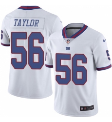 Men's Nike New York Giants #56 Lawrence Taylor Elite White Rush Vapor Untouchable NFL Jersey