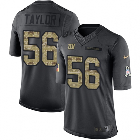 Men's Nike New York Giants #56 Lawrence Taylor Limited Black 2016 Salute to Service NFL Jersey Men's Nike New York Giants #56 Lawrence Taylor Limited Black 2016 Salute to Service NFL Jersey
