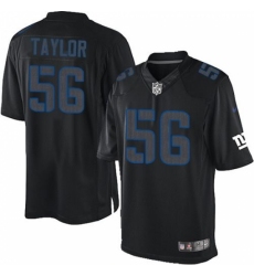 Men's Nike New York Giants #56 Lawrence Taylor Limited Black Impact NFL Jersey