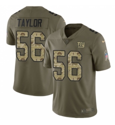 Men's Nike New York Giants #56 Lawrence Taylor Limited Olive/Camo 2017 Salute to Service NFL Jersey