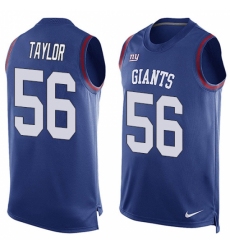 Men's Nike New York Giants #56 Lawrence Taylor Limited Royal Blue Player Name & Number Tank Top NFL Jersey