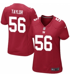 Women's Nike New York Giants #56 Lawrence Taylor Game Red Alternate NFL Jersey