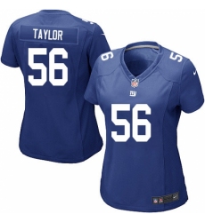 Women's Nike New York Giants #56 Lawrence Taylor Game Royal Blue Team Color NFL Jersey