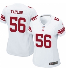 Women's Nike New York Giants #56 Lawrence Taylor Game White NFL Jersey