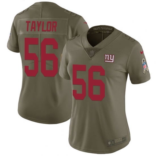 Women's Nike New York Giants #56 Lawrence Taylor Limited Olive 2017 Salute to Service NFL Jersey Women's Nike New York Giants #56 Lawrence Taylor Limited Olive 2017 Salute to Service NFL Jersey