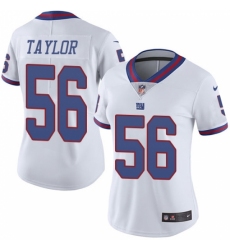 Women's Nike New York Giants #56 Lawrence Taylor Limited White Rush Vapor Untouchable NFL Jersey