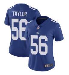 Women's Nike New York Giants #56 Lawrence Taylor Royal Blue Team Color Vapor Untouchable Limited Player NFL Jersey
