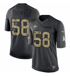 Men's Nike Kansas City Chiefs #58 Derrick Thomas Limited Black 2016 Salute to Service NFL Jersey