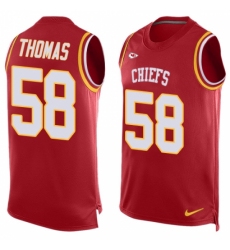 Men's Nike Kansas City Chiefs #58 Derrick Thomas Limited Red Player Name & Number Tank Top NFL Jersey