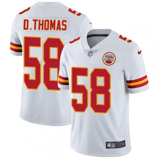 Men's Nike Kansas City Chiefs #58 Derrick Thomas White Vapor Untouchable Limited Player NFL Jersey Men's Nike Kansas City Chiefs #58 Derrick Thomas White Vapor Untouchable Limited Player NFL Jersey