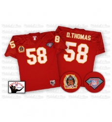 Mitchell And Ness Kansas City Chiefs #58 Derrick Thomas Red Authentic Throwback NFL Jersey