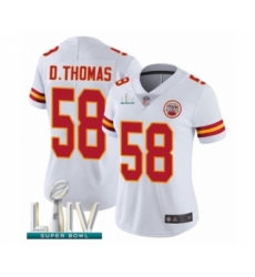 Women's Kansas City Chiefs #58 Derrick Thomas White Vapor Untouchable Limited Player Super Bowl LIV Bound Football Jersey