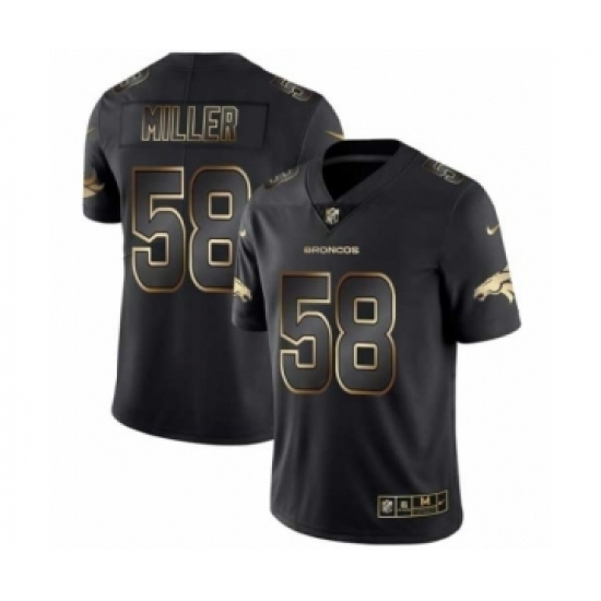 Men Denver Broncos #58 Von Miller Black Golden Edition 2019 Vapor Untouchable Limited Jersey Men Denver Broncos #58 Von Miller Black Golden Edition 2019 Vapor Untouchable Limited Jersey