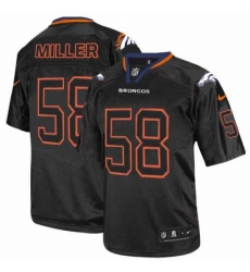 Men's Nike Denver Broncos #58 Von Miller Elite Lights Out Black NFL Jersey