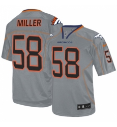 Men's Nike Denver Broncos #58 Von Miller Elite Lights Out Grey NFL Jersey