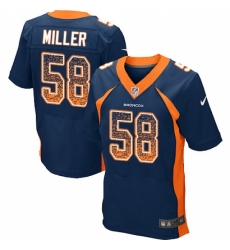 Men's Nike Denver Broncos #58 Von Miller Elite Navy Blue Alternate Drift Fashion NFL Jersey