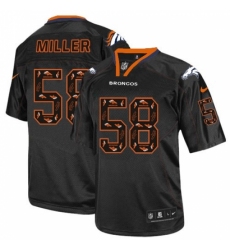 Men's Nike Denver Broncos #58 Von Miller Elite New Lights Out Black NFL Jersey