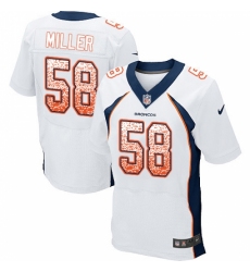 Men's Nike Denver Broncos #58 Von Miller Elite White Road Drift Fashion NFL Jersey