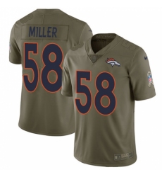 Men's Nike Denver Broncos #58 Von Miller Limited Olive 2017 Salute to Service NFL Jersey