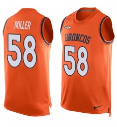 Men's Nike Denver Broncos #58 Von Miller Limited Orange Player Name & Number Tank Top NFL Jersey