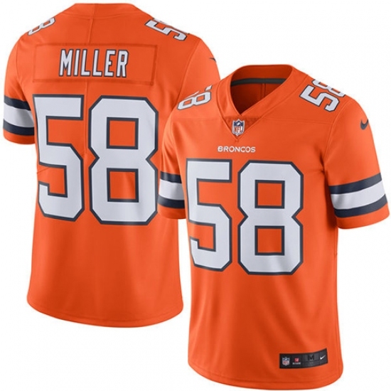 Men's Nike Denver Broncos #58 Von Miller Limited Orange Rush Vapor Untouchable NFL Jersey Men's Nike Denver Broncos #58 Von Miller Limited Orange Rush Vapor Untouchable NFL Jersey