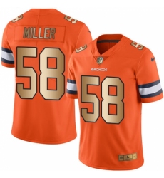 Men's Nike Denver Broncos #58 Von Miller Limited Orange/Gold Rush NFL Jersey