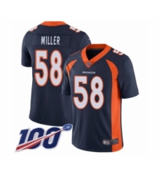 Men's Nike Denver Broncos #58 Von Miller Navy Blue Alternate Vapor Untouchable Limited Player 100th Season NFL Jersey