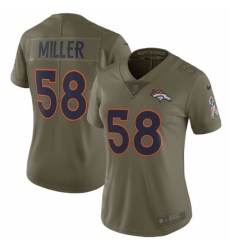 Women's Nike Denver Broncos #58 Von Miller Limited Olive 2017 Salute to Service NFL Jersey