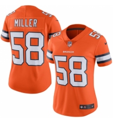 Women's Nike Denver Broncos #58 Von Miller Limited Orange Rush Vapor Untouchable NFL Jersey