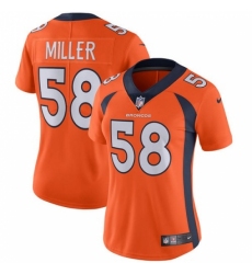 Women's Nike Denver Broncos #58 Von Miller Orange Team Color Vapor Untouchable Limited Player NFL Jersey