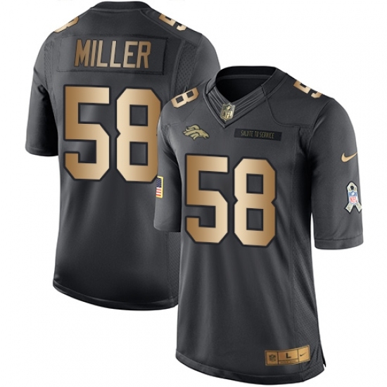 Youth Nike Denver Broncos #58 Von Miller Limited Black/Gold Salute to Service NFL Jersey Youth Nike Denver Broncos #58 Von Miller Limited Black/Gold Salute to Service NFL Jersey