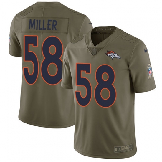 Youth Nike Denver Broncos #58 Von Miller Limited Olive 2017 Salute to Service NFL Jersey Youth Nike Denver Broncos #58 Von Miller Limited Olive 2017 Salute to Service NFL Jersey
