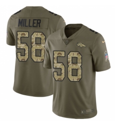 Youth Nike Denver Broncos #58 Von Miller Limited Olive/Camo 2017 Salute to Service NFL Jersey