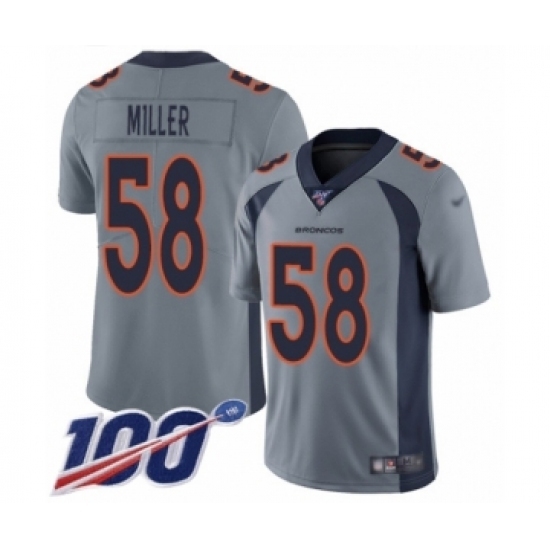 Youth Nike Denver Broncos #58 Von Miller Limited Silver Inverted Legend 100th Season NFL Jersey Youth Nike Denver Broncos #58 Von Miller Limited Silver Inverted Legend 100th Season NFL Jersey