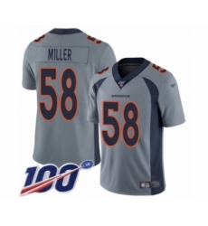 Youth Nike Denver Broncos #58 Von Miller Orange Team Color Vapor Untouchable Limited Player 100th Season NFL Jersey