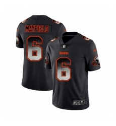 Men Cleveland Browns #6 Baker Mayfield Black Smoke Fashion Limited Jersey