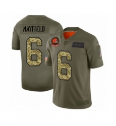 Men's Cleveland Browns #6 Baker Mayfield 2019 Olive Camo Salute to Service Limited Jersey