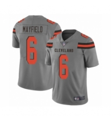 Men's Cleveland Browns #6 Baker Mayfield Limited Gray Inverted Legend Football Jersey