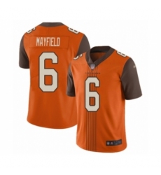 Men's Cleveland Browns #6 Baker Mayfield Limited Orange City Edition Football Jersey