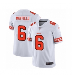 Men's Cleveland Browns #6 Baker Mayfield White Team Logo Fashion Limited Football Jersey