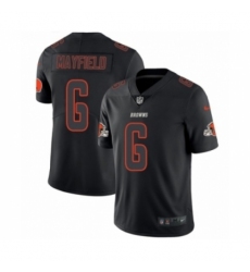 Men's Nike Cleveland Browns #6 Baker Mayfield Limited Black Rush Impact NFL Jersey