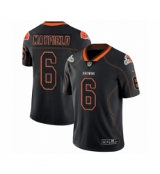 Men's Nike Cleveland Browns #6 Baker Mayfield Limited Lights Out Black Rush NFL Jersey