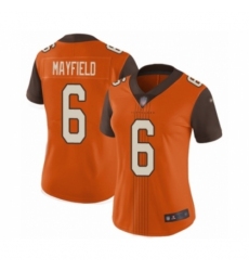 Women's Cleveland Browns #6 Baker Mayfield Limited Orange City Edition Football Jersey