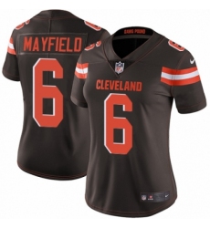 Women's Nike Cleveland Browns #6 Baker Mayfield Brown Team Color Vapor Untouchable Limited Player NFL Jersey