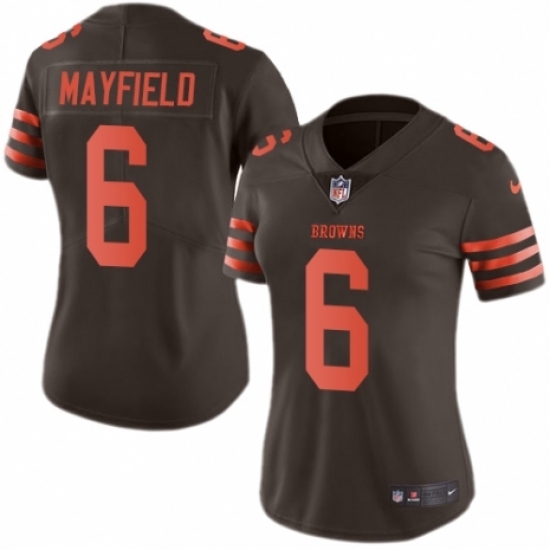 Women's Nike Cleveland Browns #6 Baker Mayfield Limited Brown Rush Vapor Untouchable NFL Jersey Women's Nike Cleveland Browns #6 Baker Mayfield Limited Brown Rush Vapor Untouchable NFL Jersey