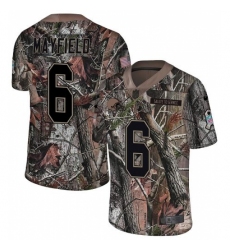 Youth Nike Cleveland Browns #6 Baker Mayfield Limited Camo Rush Realtree NFL Jersey