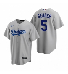 Men's Nike Los Angeles Dodgers #5 Corey Seager Gray Alternate Stitched Baseball Jersey