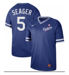 Men's Nike Los Angeles Dodgers #5 Corey Seager Royal Authentic Cooperstown Collection Stitched Baseball Jersey