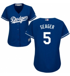 Women's Majestic Los Angeles Dodgers #5 Corey Seager Replica Royal Blue Alternate Cool Base MLB Jersey